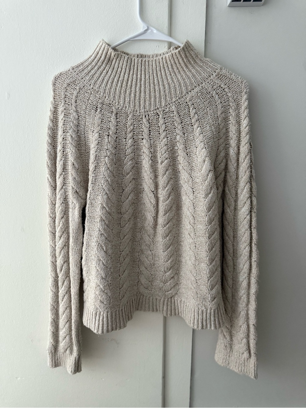 Knox Rose Cream Cable Turtleneck Sweater